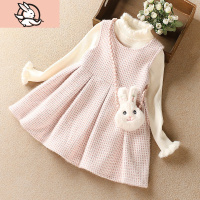 HUAYANGTU女童叶罗丽公主裙秋冬装新款儿童洋气加绒连衣裙冬裙子两件套装裙裙子童