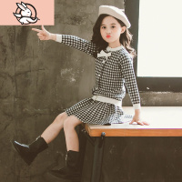 HUAYANGTU3儿童4女童春秋5连衣裙2021新款公主裙子小孩洋气毛衣6岁女孩套装裙子童