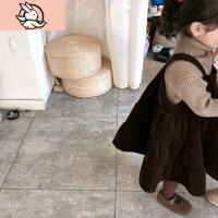 HUAYANGTU女童灯芯绒背带裙洋气韩版时髦5秋冬3裙子两岁宝宝加厚小童连衣裙裙子童