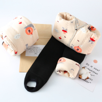 HUAYANGTU舒心果棉裤女童打底裤冬加绒加厚一体踩脚儿童保暖中大童弹力裤子童