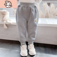 HUAYANGTU女童加绒加厚外穿运动裤子女宝宝棉裤儿童洋气秋冬装小童冬季卫裤裤子童