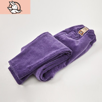 HUAYANGTU女童灯芯绒裤子中大儿童冬季加绒洋气宽松休闲冬装一体绒加厚棉裤裤子童