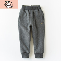 HUAYANGTU儿童加绒运动厚实仿羔绒保暖长裤 男童女童收口卫裤校裤 冬裤子童