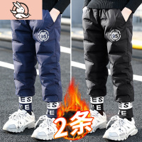 HUAYANGTU男童裤子冬季加绒冬装2020年新款童装保暖羽绒裤外穿儿童棉裤加厚裤子童