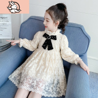 HUAYANGTU女童加绒连衣裙冬装2020新款儿童洋气蕾丝公主裙韩版女孩冬季裙子裙子童