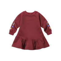 HUAYANGTU女童绣花连衣裙21春季儿童红色公主裙显白百搭6岁8岁女孩蓬蓬裙裙子童