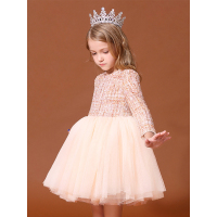 HUAYANGTU女童连衣裙春秋2021年新款洋气儿童生日公主裙子秋冬花童婚礼礼服裙子童