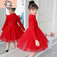 HUAYANGTU童装女童冬装加绒加厚白色连衣裙冬裙儿童演出服公主裙蓬蓬纱裙子裙子童