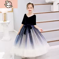 HUAYANGTU儿童礼服公主裙大女童洋气晚礼服冬季小女孩钢琴演奏演出服主持人裙子童