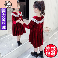 HUAYANGTU女童春装连衣裙2021新款洋气中大童春秋女孩儿童公主裙子时尚新年裙子童