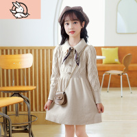 HUAYANGTU女童连衣裙秋冬洋气中大童韩版2020新款儿童针织新年毛衣裙子童装裙子童