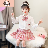 HUAYANGTU女童连衣裙春秋冬装儿童裙子jk制服套装学院风中大童装女孩公主裙裙子童