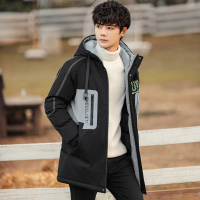 HUAYANGTU青少年棉衣男中长款加厚冬季高中生棉服初中学生大童男孩冬装棉袄棉服童
