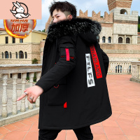 HUAYANGTU12青少年棉服13岁男孩中长款外套14初中学生冬装15胖大童加绒棉衣棉服童