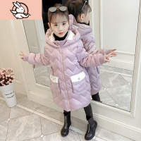 HUAYANGTU8儿童装6冬季9棉衣女童棉服外套超洋气小女孩中长款棉大衣5岁可爱棉服童