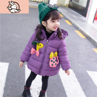 HUAYANGTU女宝宝梅花鹿款棉袄洋气小童羽绒棉衣防寒外套0一2-7岁半女童冬装棉服童