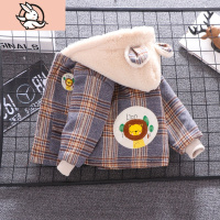 HUAYANGTU宝宝棉袄男加绒加厚男童棉服2019新款洋气冬季婴儿冬装童棉衣外套棉服童