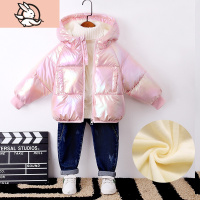 HUAYANGTU努比乐园儿童棉服潮童镭射炫彩太空棉衣冬装2020新款男女宝宝外套棉服童