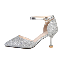 HUAYANGTU女童公主鞋水晶鞋儿童高跟鞋模特走秀鞋大童演出鞋女孩礼服鞋皮鞋皮鞋童