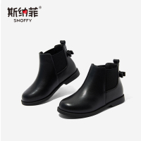 HUAYANGTU加绒皮靴女童鞋马丁皮鞋女孩2020新款秋冬季儿童公主小短靴子洋气皮鞋童