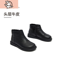 HUAYANGTU女童皮靴宝宝皮鞋2020年新款秋冬季单靴加绒儿童公主短靴子洋气皮鞋童