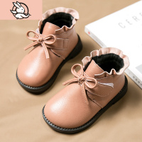 HUAYANGTU女童短靴2020新款女宝宝秋冬鞋洋气3岁女宝靴子小童加绒公主皮鞋2皮鞋童