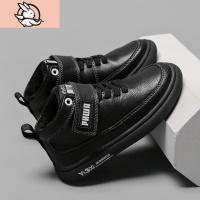 HUAYANGTU男童皮鞋皮2021新款时尚防滑学生鞋儿童鞋子中大童板鞋潮鞋皮鞋童