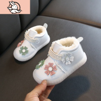 HUAYANGTU婴儿棉鞋冬季加绒软底宝宝鞋子公主学步1短靴2岁女童鞋女宝小皮鞋皮鞋童