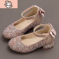 HUAYANGTU女童小皮鞋公主鞋子百搭2020年春秋季新款演出单鞋儿童水晶高跟鞋皮鞋童