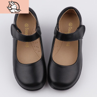 HUAYANGTU女童黑色皮鞋校园表演鞋学生舞蹈礼服鞋小孩T台走秀鞋婚礼花童鞋皮鞋童