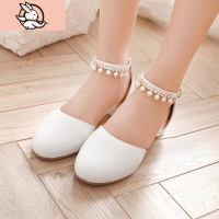 HUAYANGTU2020新款春季白色小皮鞋女童公主高跟单鞋中大童舞台主持人儿童鞋皮鞋童