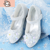 HUAYANGTU女童皮鞋婚礼花童水晶鞋儿童平底可爱小公主礼服鞋子软底走秀演出皮鞋童