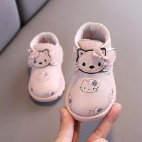 HUAYANGTU女宝宝鞋子2020新款女童皮鞋卡通公主棉鞋婴儿软底学步鞋0-1-2岁3皮鞋童