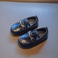 HUAYANGTU女童皮鞋秋冬季公主鞋儿童豆豆鞋英伦风软底男童黑色单鞋小宝宝鞋皮鞋童