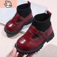 HUAYANGTU女童鞋秋冬款二棉鞋小童马丁靴儿童靴子女1-3岁宝宝短靴加绒皮鞋2皮鞋童