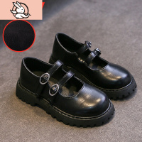 HUAYANGTU女童黑色皮鞋2020年秋冬季新款儿童软底学院风小单鞋玛丽珍公主鞋皮鞋童