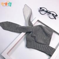 HUAYANGTU新款韩版兔子耳朵宝宝帽男女婴儿童毛线针织造型帽萌萌的套头帽子帽子童