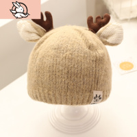 HUAYANGTU宝宝帽子秋冬季韩版潮女童可爱超萌男童洋气时尚毛线帽儿童套头帽帽子童