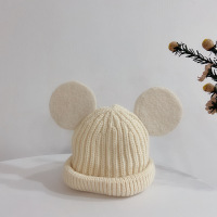HUAYANGTU婴儿冬季针织帽子儿童秋冬帽子可爱大耳朵男女宝宝保暖毛线帽帽子童