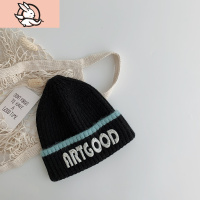 HUAYANGTU儿童帽子秋冬新款毛线帽男宝宝套头帽韩版女童字母保暖婴幼帽子潮帽子童