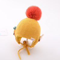 HUAYANGTU宝宝帽子冬季护耳毛线帽婴儿秋冬天棉衬针织保暖可爱男女儿童套头帽子童