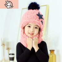 HUAYANGTU儿童帽子围巾口罩一体男秋冬毛绒围脖亲子防风帽女加厚可爱包头帽帽子童