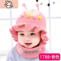 HUAYANGTU婴儿帽子秋冬棉婴幼儿女宝宝针织毛线帽可爱儿童帽冬季护耳保暖帽子童