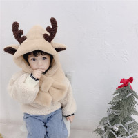 HUAYANGTU儿童帽子围巾一体冬季围脖女宝宝大红色男女孩新年过年拜年本命年帽子童