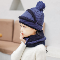 HUAYANGTU女童帽子冬季公主儿童中大童时尚男童帽子秋冬韩版宝宝一体帽套装帽子童