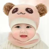 HUAYANGTU婴儿帽子秋冬女宝宝毛绒帽婴幼儿加厚男童保暖围巾儿童帽子春秋天帽子童