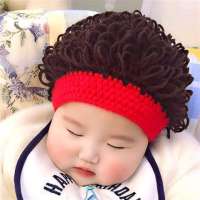 HUAYANGTU儿童假发帽子男孩婴幼儿爆炸头帽一体时尚小男孩宝宝冬季韩版可爱帽子童