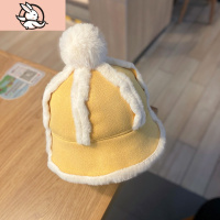 HUAYANGTU宝宝帽子秋冬季女童毛绒帽韩版男童可爱渔夫帽冬天儿童保暖防风潮帽子童