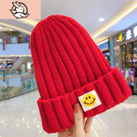 HUAYANGTU儿童帽子秋冬季新款保暖加厚卡通笑脸针织宝宝帽超可爱的防风帽子帽子童