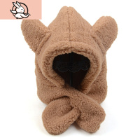 HUAYANGTU儿童帽子冬季加厚毛绒护耳帽一体男女童洋气个性宝宝帽子可爱超萌帽子童